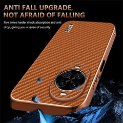 Coque AZNS pour Huawei Nova 14 5G, coque en fibre de carbone galvanisée, étui en PU + TPU 