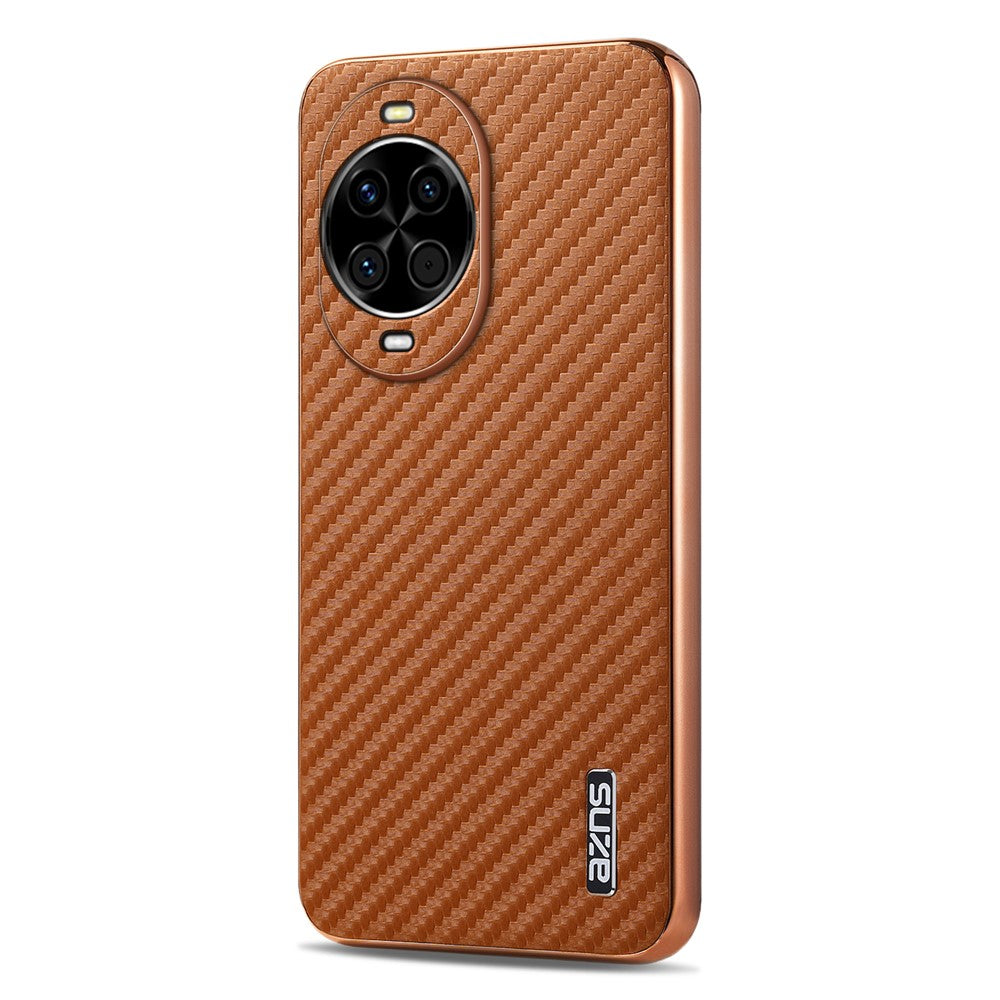 Coque AZNS pour Huawei Nova 14 5G, coque en fibre de carbone galvanisée, étui en PU + TPU 