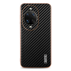 AZNS For Huawei nova 14 Pro 5G Case Electroplating Carbon Fiber Texture PU + TPU Phone Cover