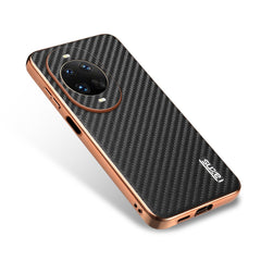 AZNS For Huawei nova 14 Pro 5G Case Electroplating Carbon Fiber Texture PU + TPU Phone Cover