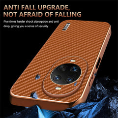 AZNS For Huawei nova 14 Pro 5G Case Electroplating Carbon Fiber Texture PU + TPU Phone Cover