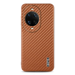 AZNS For Huawei nova 14 Ultra 5G Case Electroplating Carbon Fiber Texture PU + TPU Phone Cover