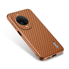 AZNS For Huawei nova 14 Ultra 5G Case Electroplating Carbon Fiber Texture PU + TPU Phone Cover