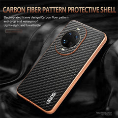 AZNS For Huawei nova 14 Ultra 5G Case Electroplating Carbon Fiber Texture PU + TPU Phone Cover