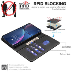 Étui portefeuille en cuir pour Samsung Galaxy S25 FE BINFEN COLOR BF32 avec blocage RFID 