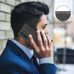 Étui portefeuille en cuir pour Samsung Galaxy S25 FE BINFEN COLOR BF32 avec blocage RFID 