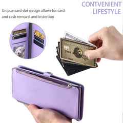 Coque portefeuille en cuir TPU et PU pour Samsung Galaxy S25 FE avec dragonne 
