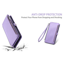 Coque portefeuille en cuir TPU et PU pour Samsung Galaxy S25 FE avec dragonne 