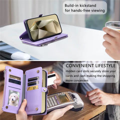 Coque portefeuille en cuir TPU et PU pour Samsung Galaxy S25 FE avec dragonne 