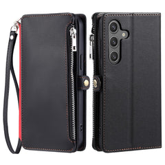 Coque portefeuille en cuir TPU et PU pour Samsung Galaxy S25 FE avec dragonne 