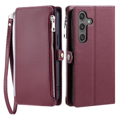 Coque portefeuille en cuir TPU et PU pour Samsung Galaxy S25 FE avec dragonne 