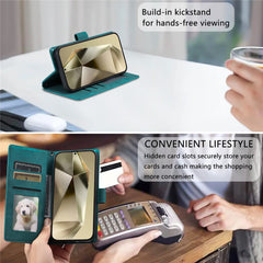 For Samsung Galaxy S25 FE Case Imprinted Totem Skin Feel Wallet Leather Phone Cover with Hand Strap