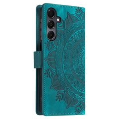 For Samsung Galaxy S25 FE Case Imprinted Totem Skin Feel Wallet Leather Phone Cover with Hand Strap