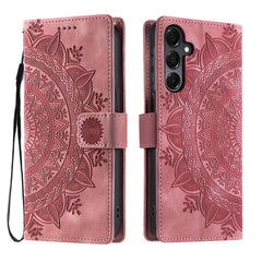 For Samsung Galaxy S25 FE Case Imprinted Totem Skin Feel Wallet Leather Phone Cover with Hand Strap