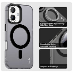 IMAK For iPhone 16 Case Compatible with MagSafe Candy Color Anti Drop TPU + PET Back Cover