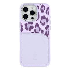 JAUCASE For iPhone 16 Pro Max Magnetic Case Leopard Print Card Holder PU TPU PC Phone Back Cover