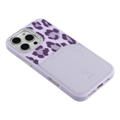 JAUCASE For iPhone 16 Pro Max Magnetic Case Leopard Print Card Holder PU TPU PC Phone Back Cover