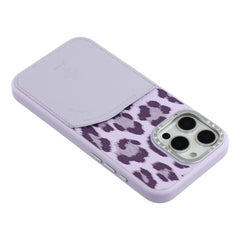 JAUCASE For iPhone 16 Pro Max Magnetic Case Leopard Print Card Holder PU TPU PC Phone Back Cover