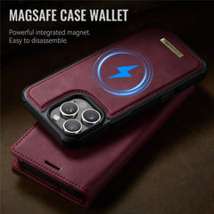 CASEME C49 For iPhone 16 Pro Max Case Compatible with MagSafe RFID Blocking Detachable Wallet Leather Phone Cover