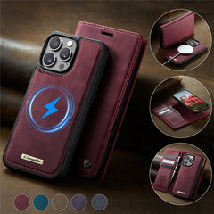 CASEME C49 For iPhone 16 Pro Max Case Compatible with MagSafe RFID Blocking Detachable Wallet Leather Phone Cover