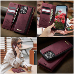 CASEME C49 For iPhone 16 Pro Max Case Compatible with MagSafe RFID Blocking Detachable Wallet Leather Phone Cover