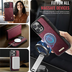 CASEME C49 For iPhone 16 Pro Max Case Compatible with MagSafe RFID Blocking Detachable Wallet Leather Phone Cover