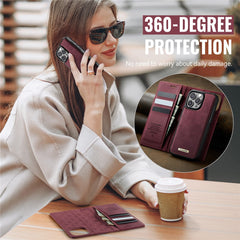 CASEME C49 For iPhone 16 Pro Max Case Compatible with MagSafe RFID Blocking Detachable Wallet Leather Phone Cover