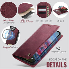 CASEME C49 For iPhone 16 Pro Max Case Compatible with MagSafe RFID Blocking Detachable Wallet Leather Phone Cover