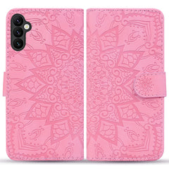 Phone Case For Samsung Galaxy A17 5G / A26 5G / A16 4G / 5G Flower Imprinted PU Leather Wallet Flip Cover with Wrist Strap