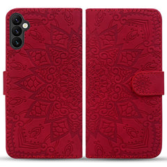 Phone Case For Samsung Galaxy A17 5G / A26 5G / A16 4G / 5G Flower Imprinted PU Leather Wallet Flip Cover with Wrist Strap