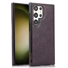 For Samsung Galaxy S25 Ultra Case Litchi Texture PU Leather Coated PC + TPU Phone Cover