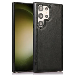 For Samsung Galaxy S25 Ultra Case Litchi Texture PU Leather Coated PC + TPU Phone Cover