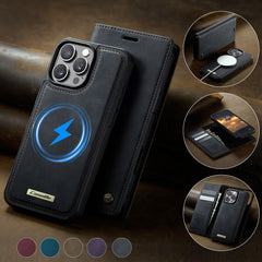 For iPhone 16 Pro Case CASEME C49  Compatible with MagSafe RFID Blocking Detachable Wallet Leather Phone Cover