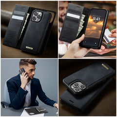 For iPhone 16 Pro Case CASEME C49  Compatible with MagSafe RFID Blocking Detachable Wallet Leather Phone Cover