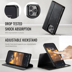 For iPhone 16 Pro Case CASEME C49  Compatible with MagSafe RFID Blocking Detachable Wallet Leather Phone Cover