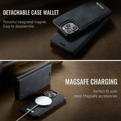 For iPhone 16 Pro Case CASEME C49  Compatible with MagSafe RFID Blocking Detachable Wallet Leather Phone Cover