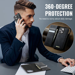For iPhone 16 Pro Case CASEME C49  Compatible with MagSafe RFID Blocking Detachable Wallet Leather Phone Cover