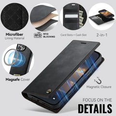 For iPhone 16 Pro Case CASEME C49  Compatible with MagSafe RFID Blocking Detachable Wallet Leather Phone Cover