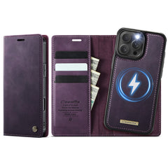 For iPhone 16 Pro Case CASEME C49  Compatible with MagSafe RFID Blocking Detachable Wallet Leather Phone Cover