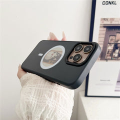 For iPhone 16 Pro Max Magnetic Case 4 Colors NFC DIY Customized Round Screen Smart E-Ink Phone Cover