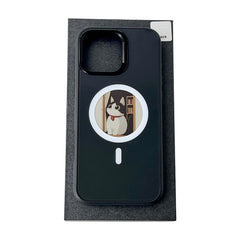 For iPhone 16 Pro Max Magnetic Case 4 Colors NFC DIY Customized Round Screen Smart E-Ink Phone Cover