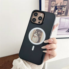 For iPhone 16 Pro Max Magnetic Case 4 Colors NFC DIY Customized Round Screen Smart E-Ink Phone Cover