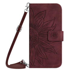 Étui portefeuille en cuir PU imprimé tournesol pour Samsung Galaxy S25 FE, avec bandoulière 