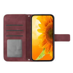 Étui portefeuille en cuir PU imprimé tournesol pour Samsung Galaxy S25 FE, avec bandoulière 
