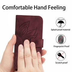 Étui portefeuille en cuir PU imprimé tournesol pour Samsung Galaxy S25 FE, avec bandoulière 