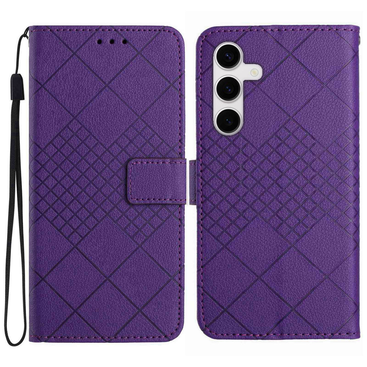 For Samsung Galaxy S25 FE Case Wallet Imprint PU Leather Flip Folio Phone Cover