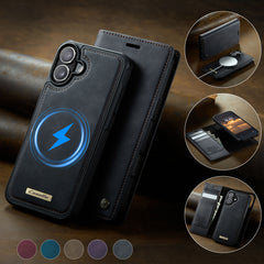 For iPhone 16 Case CASEME C49  Compatible with MagSafe RFID Blocking Detachable Wallet Leather Phone Cover