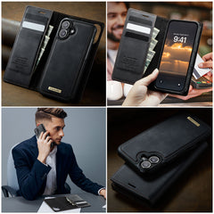 For iPhone 16 Case CASEME C49  Compatible with MagSafe RFID Blocking Detachable Wallet Leather Phone Cover