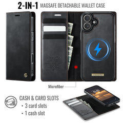 For iPhone 16 Case CASEME C49  Compatible with MagSafe RFID Blocking Detachable Wallet Leather Phone Cover