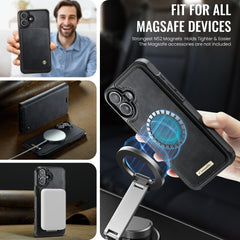 For iPhone 16 Case CASEME C49  Compatible with MagSafe RFID Blocking Detachable Wallet Leather Phone Cover